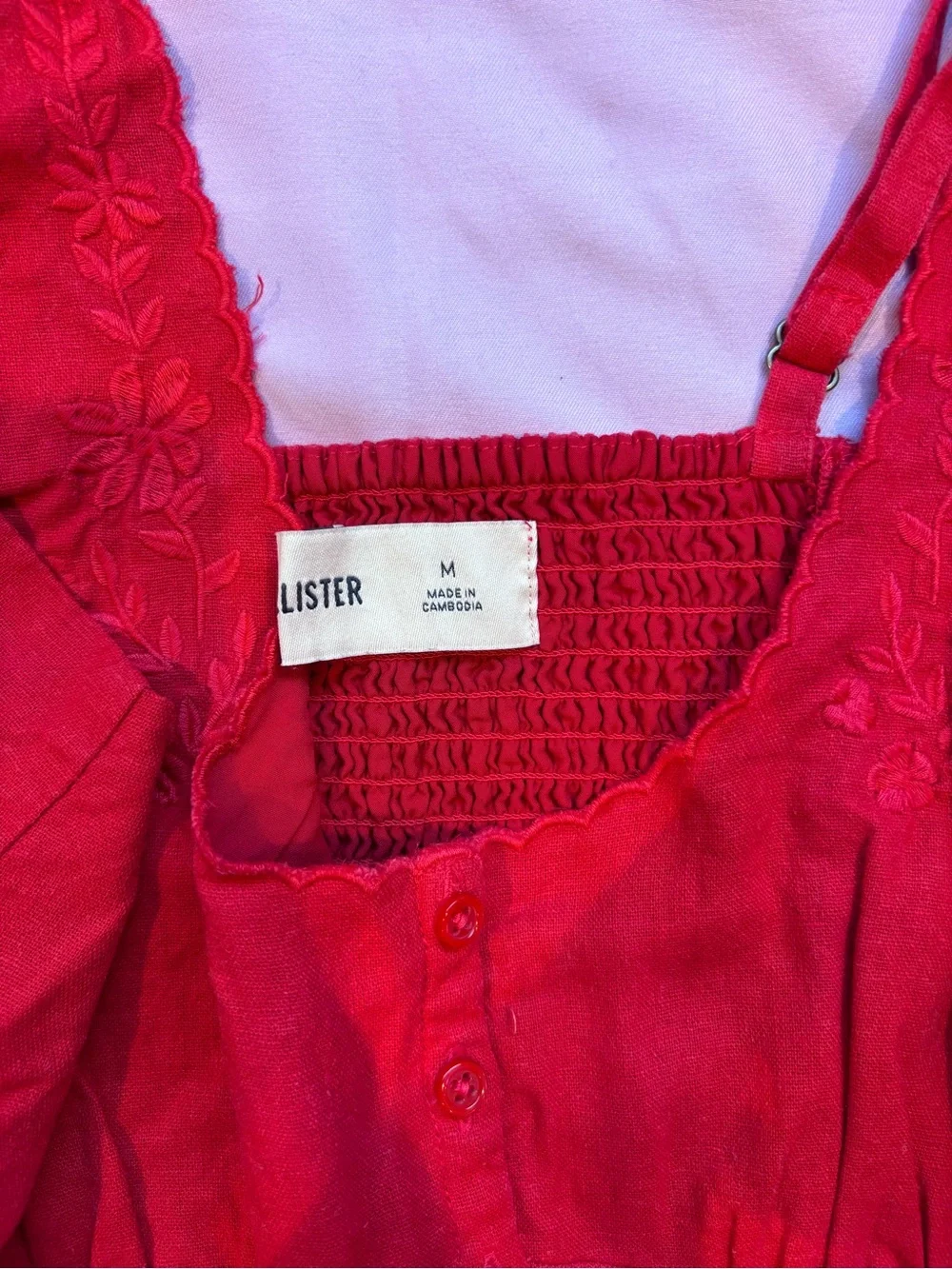 Red Embroidered Tank - Picture 3 of 4